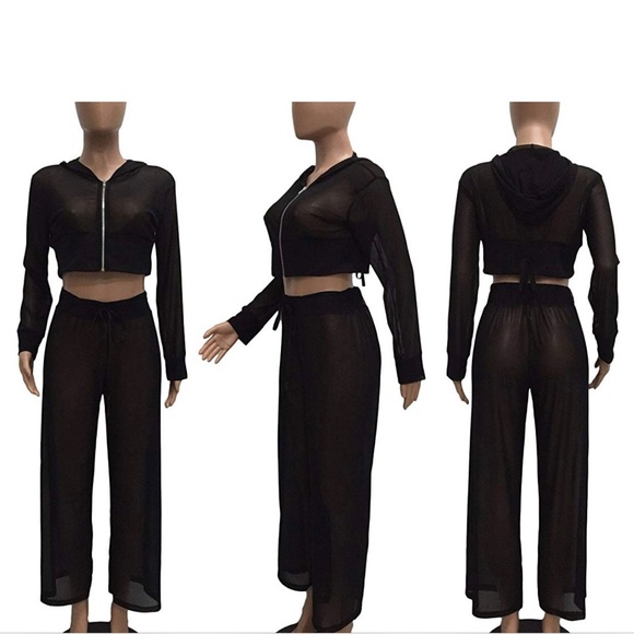 MESH COVER UP.SIZE MEDIUM.COLOR BLACK - Picture 3 of 6